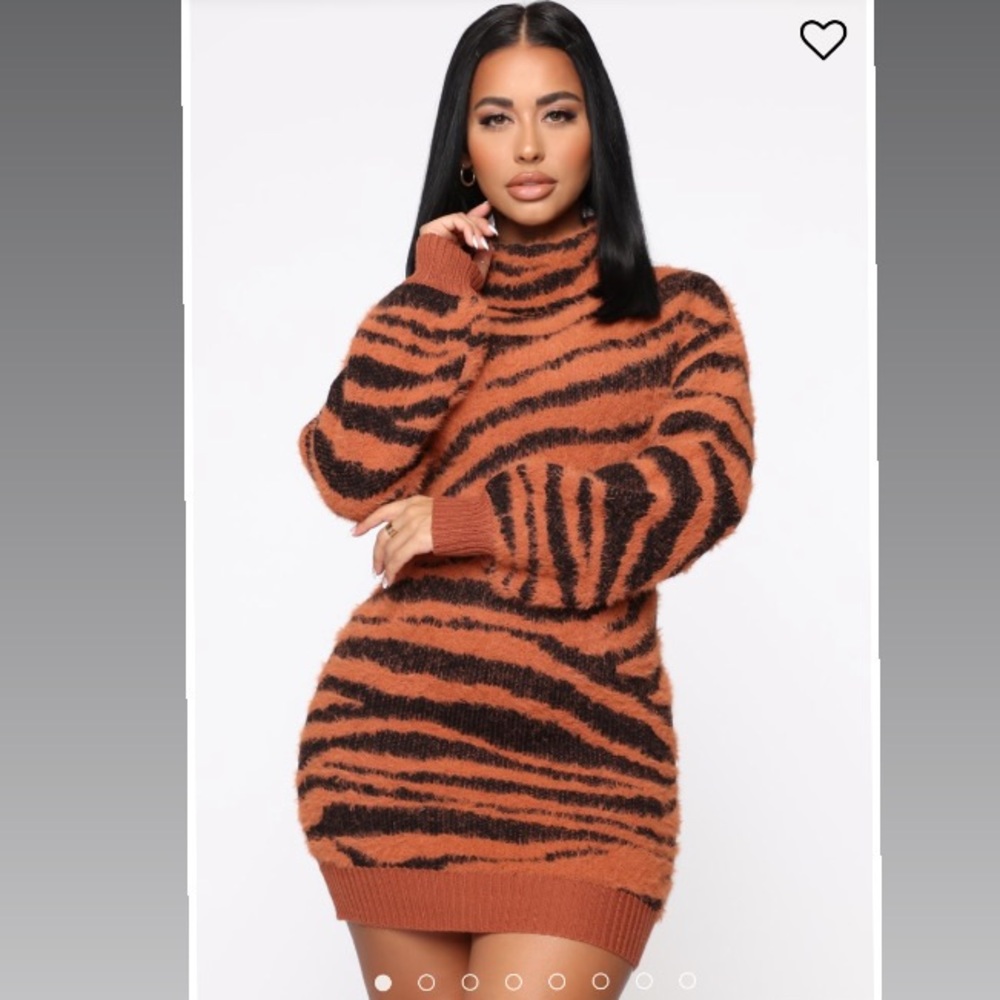 Tiger print sweater dress